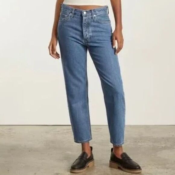 Everlane Medium Wash Denim Summer Slouch Straight Leg Jeans 26 - Picture 1 of 7